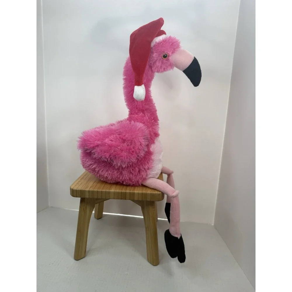 Dan Dee Singing Flamingo Macarena Christmas Animated Santa Hat Plush WORKS Video